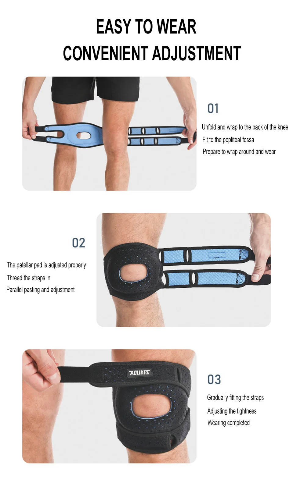 Aolikes 1pc Patella Knies tütze Knie kompression hülsens tütze für Frauen Männer Knies ch merzen Arthritis Schmerzen Sport Knies chutz Knies chützer – Detail 12
