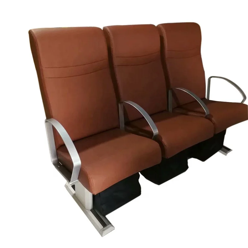 Back Reclining PU Leather Soft Cushion Ferry Boat Marine Passenger Seat with Life Jacket Holderpromote sales