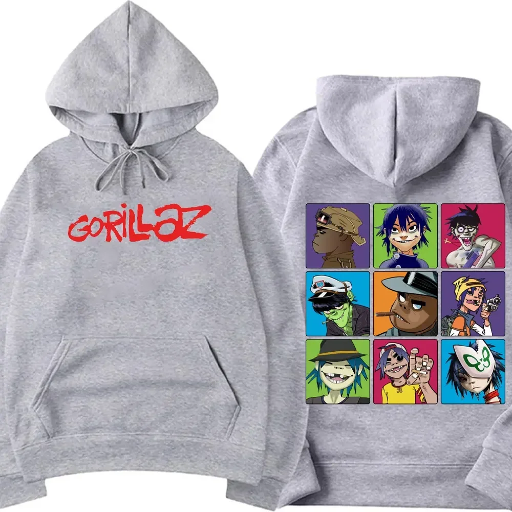 Engraçado banda de música gorillaz demon dias hoodie menino louco com capuz gola redonda manga longa t camisas roupas casuais gráfico com capuz