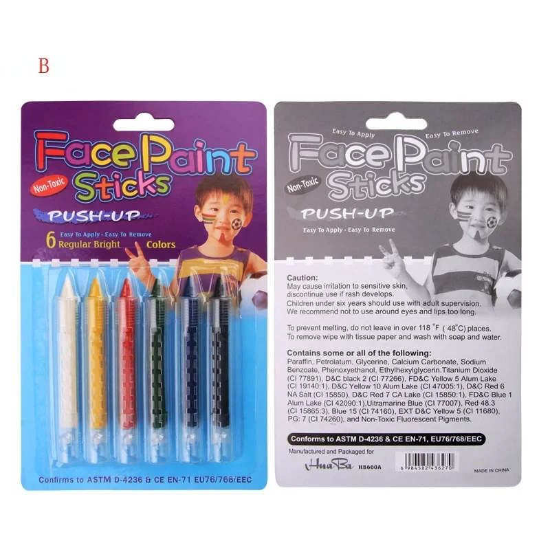 1 Box Washable Art Body Painting Makeup Paint Rainbow Art Tattoo Paint for The Face Paint Colored Child Kid Color Pen Party Gift