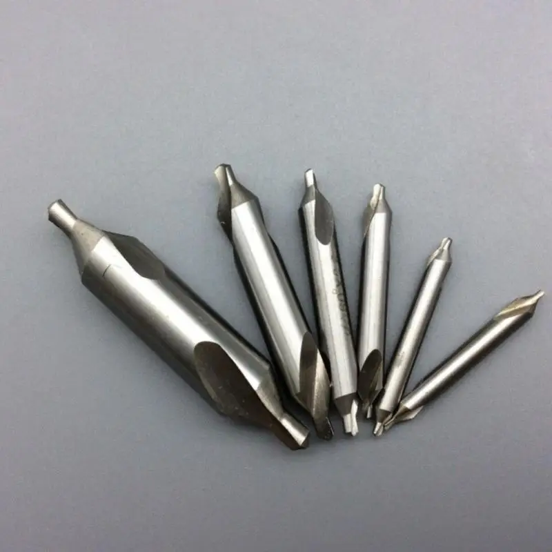 Double 5 / 3 / 2.5 / 2 / 1.5 / 1mm Combined HSS Combined Center Drill Countersink Bit Lathe Mill Tackle Tool Set Hand Tools