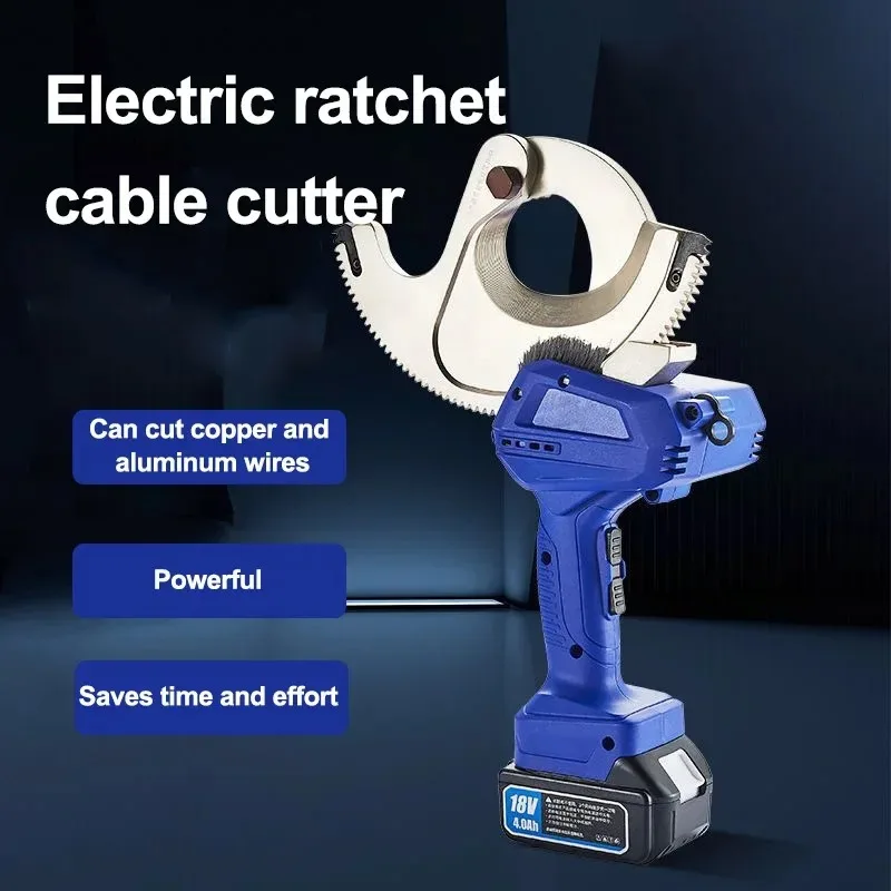 Portable Rechargeable Electric Ratchet Shears Gear Type Electrician Shears Steel Strand Copper Aluminum Armored Cable Shears