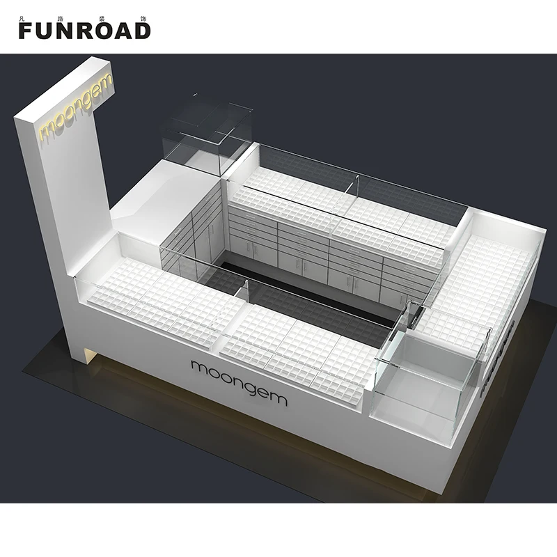 custom.Glass Jewelry Display Counter And Showcase China Factory Jewellery Kiosk Mall Jewelry