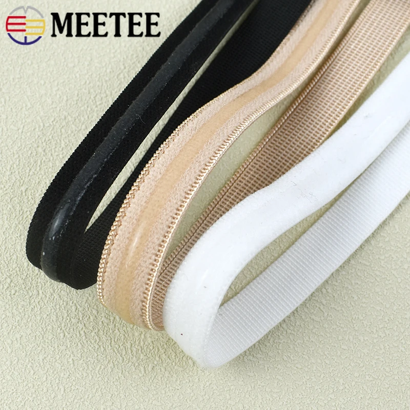 10-50M 10mm Silicone Elastic Bands for Bra Non-slip Stretch Ribbon Underwear Wedding Dress Rubber Bands DIY Sewing Accessories