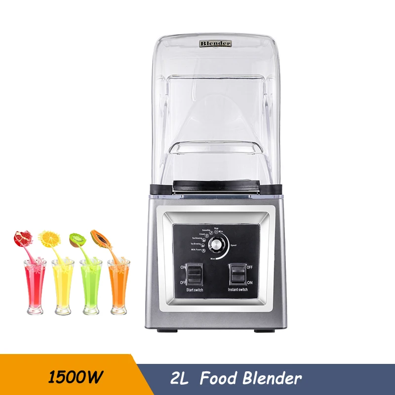 High Speed Heavy Duty 2L Juicer Blender Ice Crusher 1500W Silent Sound Smoothie Shaker Blender Food Processor Mixer Machine