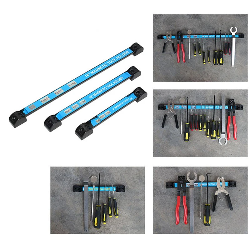 8/12/18 zoll Magnetische Werkzeug Halter Leistungsstarke Magnet Für Mechanische Werkstatt Werkzeuge Lagerung Rack Garage Wand Schlüssel zangen Organizer – Detail 2