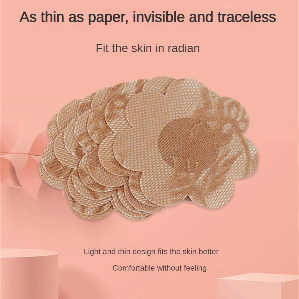 1/3/5/10 Pair Anti-bump Anti-exposure Breast Patch Disposable Lace Breast Patch, Reusable Invisible Silicone Nipple Cover