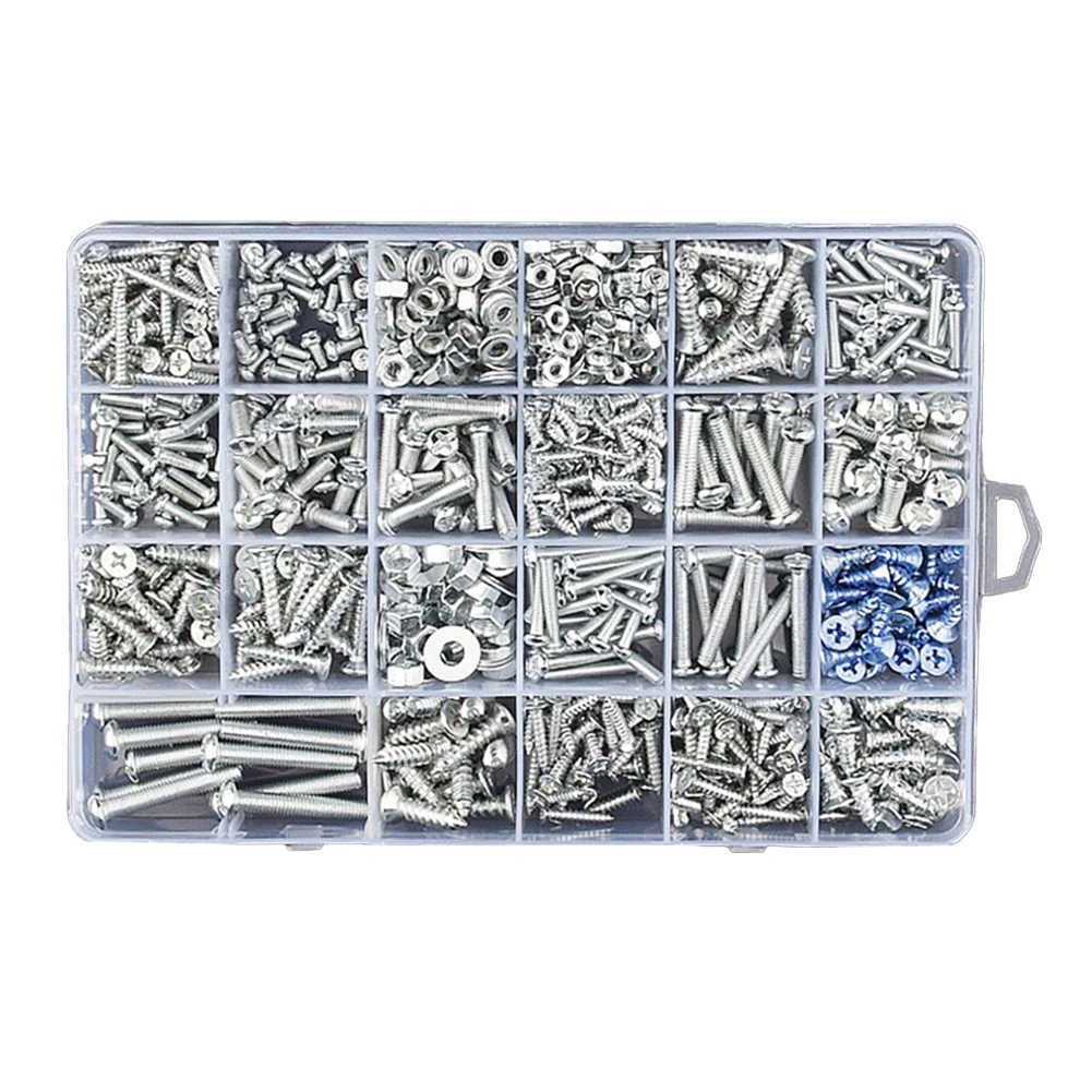 Assembly Activities 28*20*2.5cm Nut Kit Fastening Kit Metric Sizes Organized Storage Box Self-tapping DIY Projects