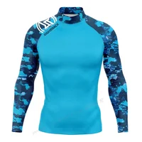 Camisa de Surf para hombre, estilo camuflaje energético, Lycra Rashguard RIGHTTRACK para ropa deportiva de Surf, traje de baño UV para playa, ropa UPF50