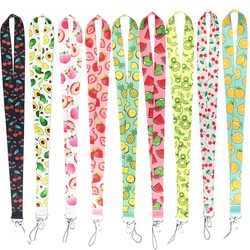 Frutas Lanyard Keychain para ID Card Pass, Ginásio Celular, Emblema USB, Chaveiro Titular, Famoso Fresh Neck Straps, 1Pc