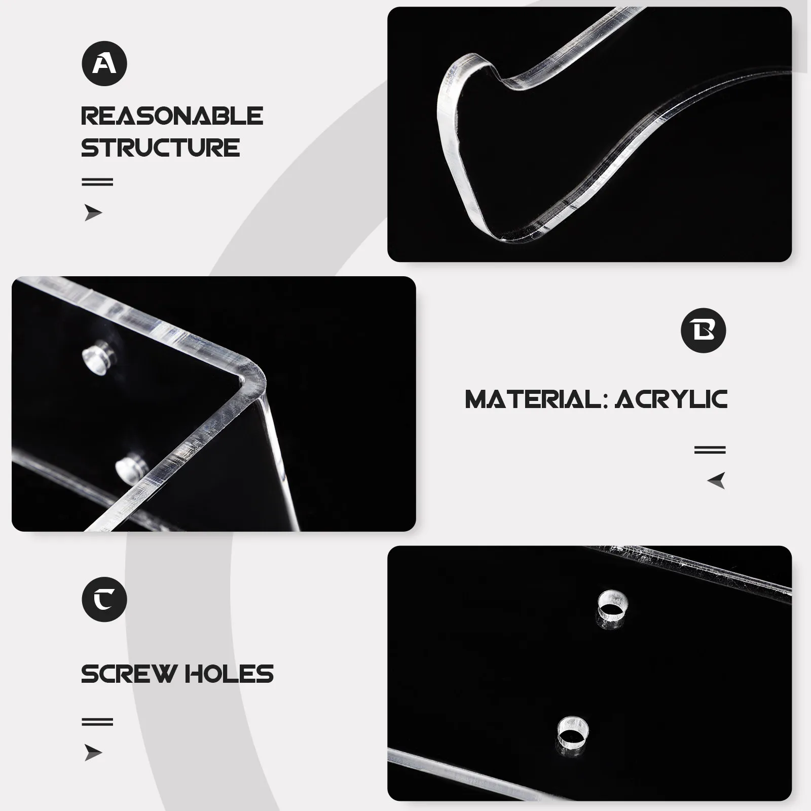 1Set Guitar Wall Mount Acrylic Hanger Professional Stable Guitar Ukulele Bass Display Rack Holder Ukulele Wall Mount