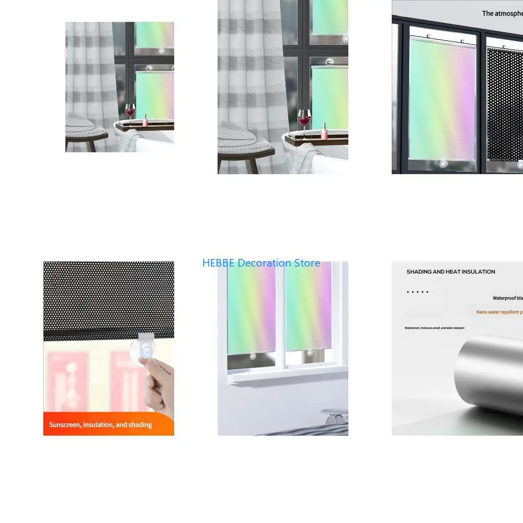 B0KC Car All Day Sun Block Shade Curtains Waterproof PVC Thermal Control Window Cover