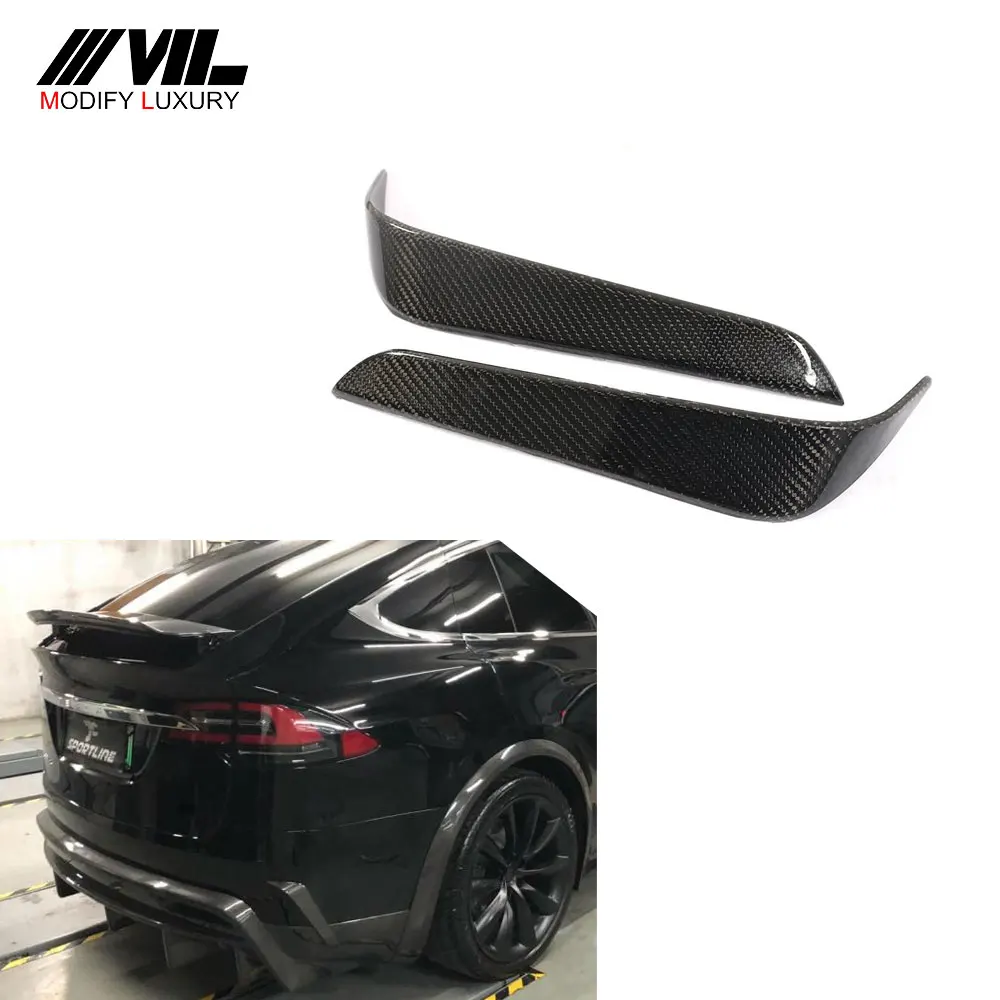 

Suitable for The RZ-style carbon fiber rear bumper CANARDS of TESLA MODEL X 75D, 90D, P90D, 100D, P100D 2016-2018