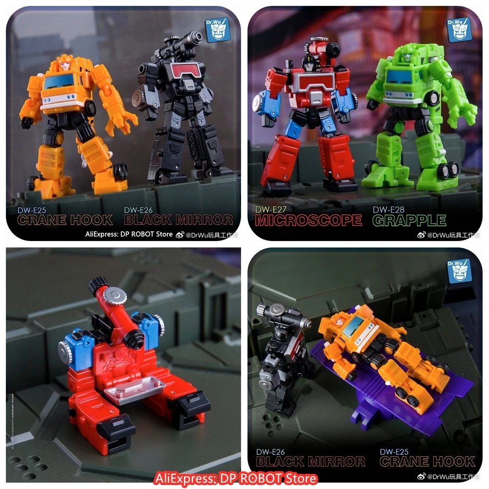 [IN STOCK] Transformation Dr.Wu DW-E25 DW-E26 DW-E27 DW-E28 Black Green Perceptor Grapple Mini Action Figure With Box