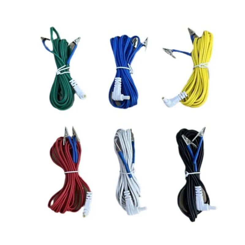 

Electrotherapy Electrode Lead Electric Shock Wires with Crocodile Clip Electronic Acupuncture Treatment Instrument Cable 1.8m