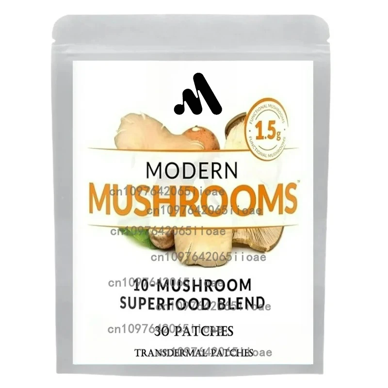 

30 Patches Mushroom Complex Transdermal Patches Lions Mane, Cordyceps, Turkey Tail for Immunity, Energy, Mood, Focus