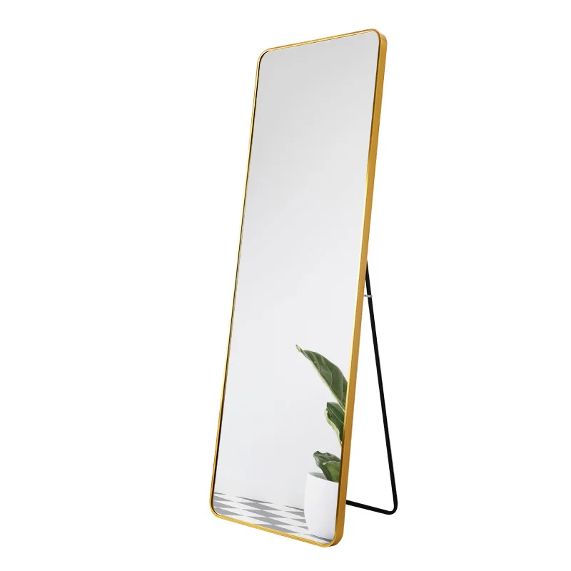 Spot clothing store mirror, European-style aluminum alloy thin floor mirror, household bedroom full-body full-length mirror clot