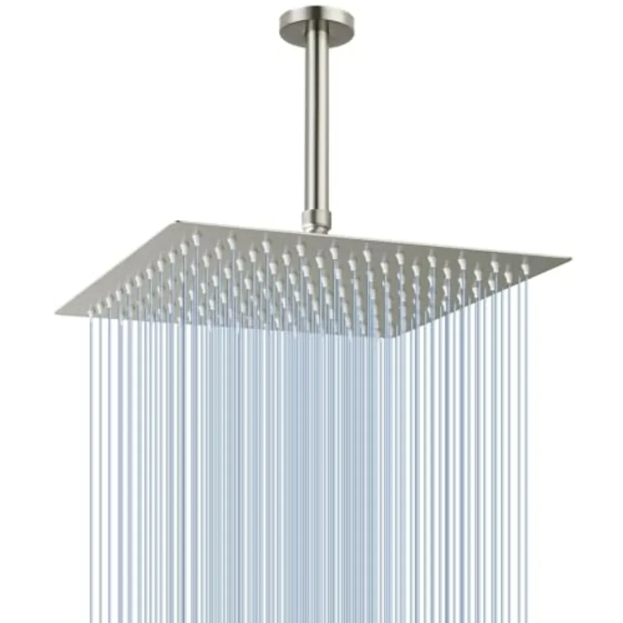 

Душевая лейка с дождевым эффектом, с кронштейном и фланцем, высокопроизводительная, из цельнометаллической нержавеющей стали, с функцией водопада, для полного омывающего действия