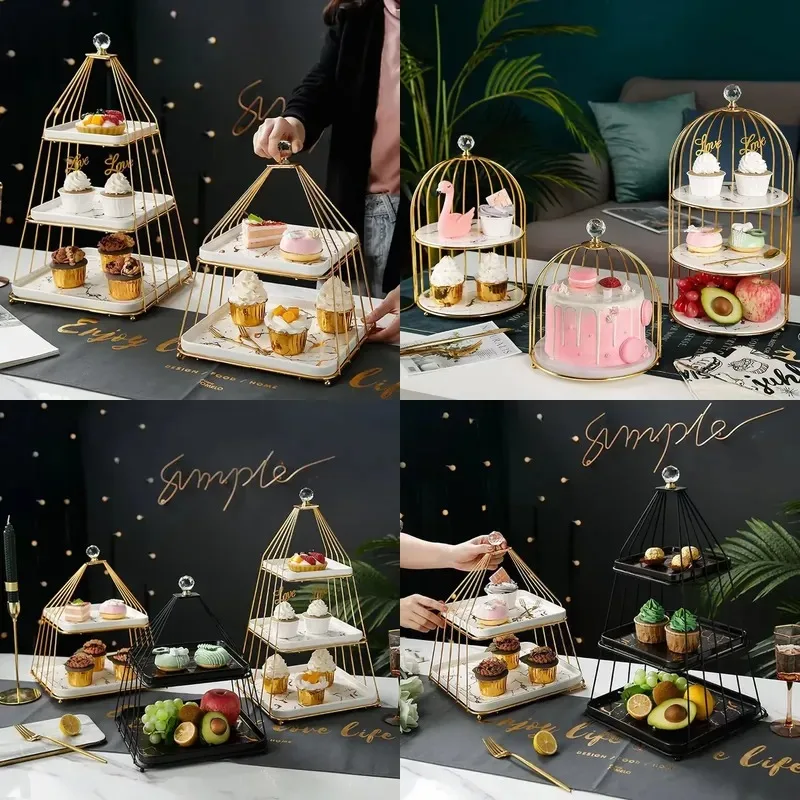 Triple White Elegant Dessert Cupcake Rack Pastry Tray Tea Party