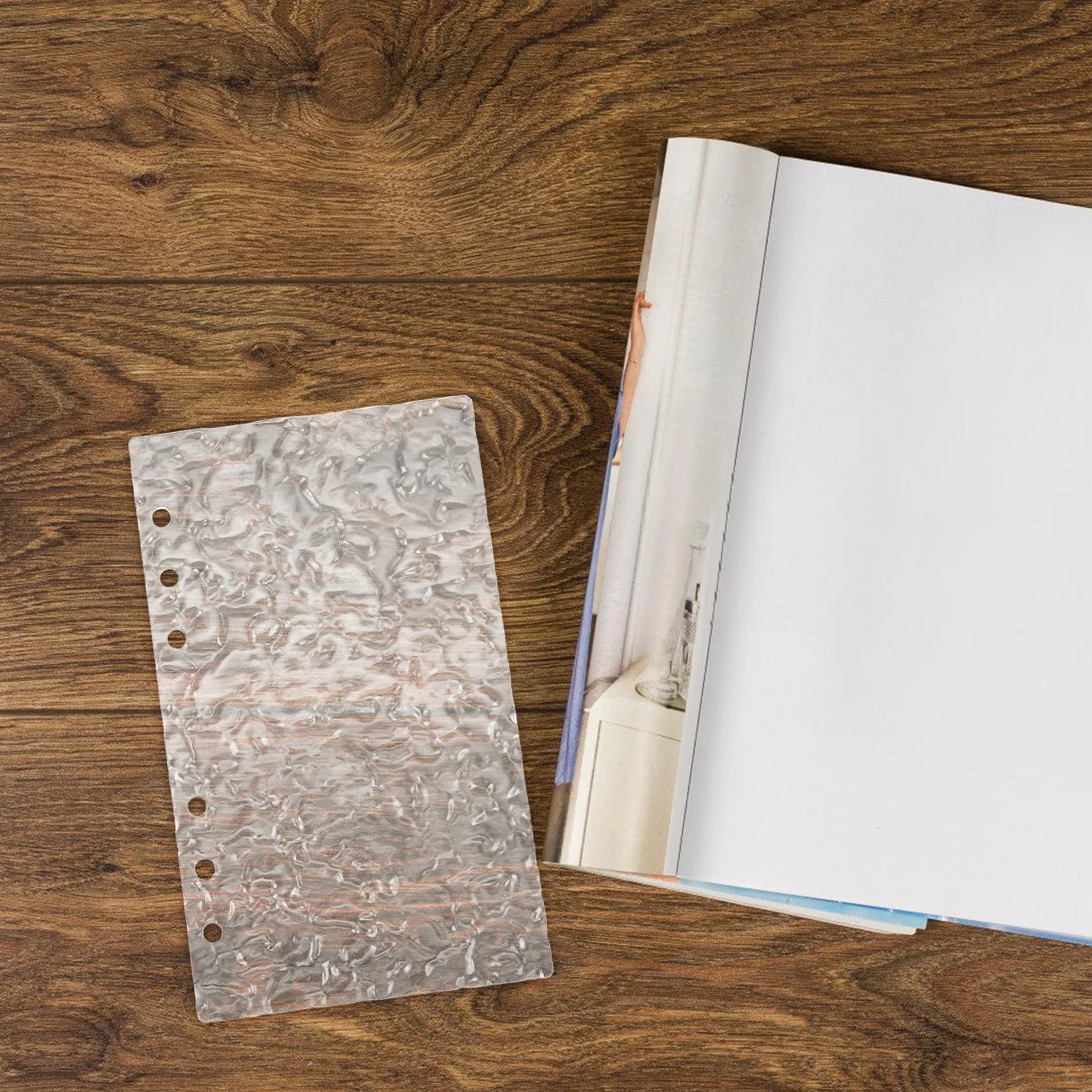 

Refillable A6 Clear Acrylic Loose Leaf Notebook Cover Planner Shell for Students Budget Organizer Office Use Planner Binder