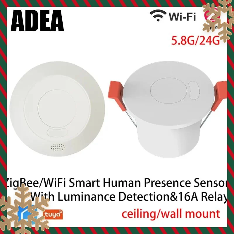 

ZigBee3.0/Wi-Fi 24G MmWave радар датчик присутствия человека для выключателя света обнаружение яркости 110/220 В Tuya Smart Life Home