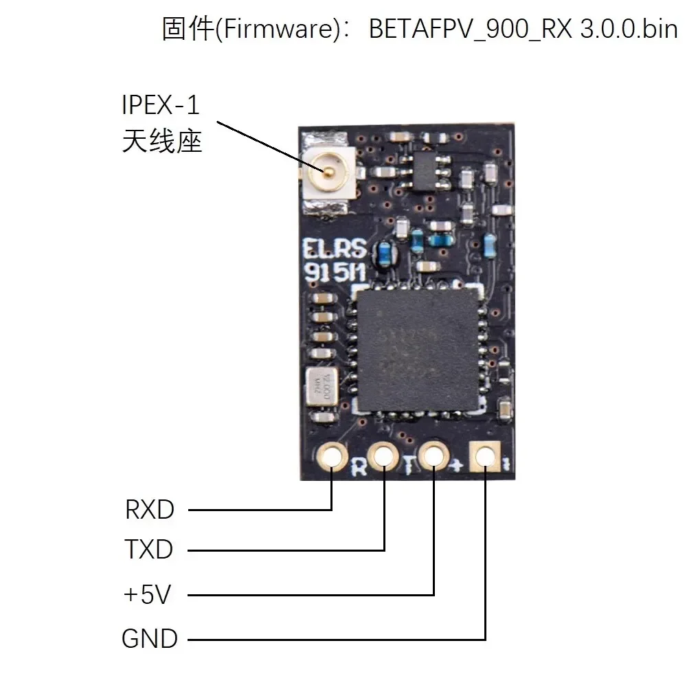 JHEMCU ELRS 915 MHz CRSF Open Source and High Refresh Rate Subminiature Long-distance Receiver for FPV Freestyle Drones