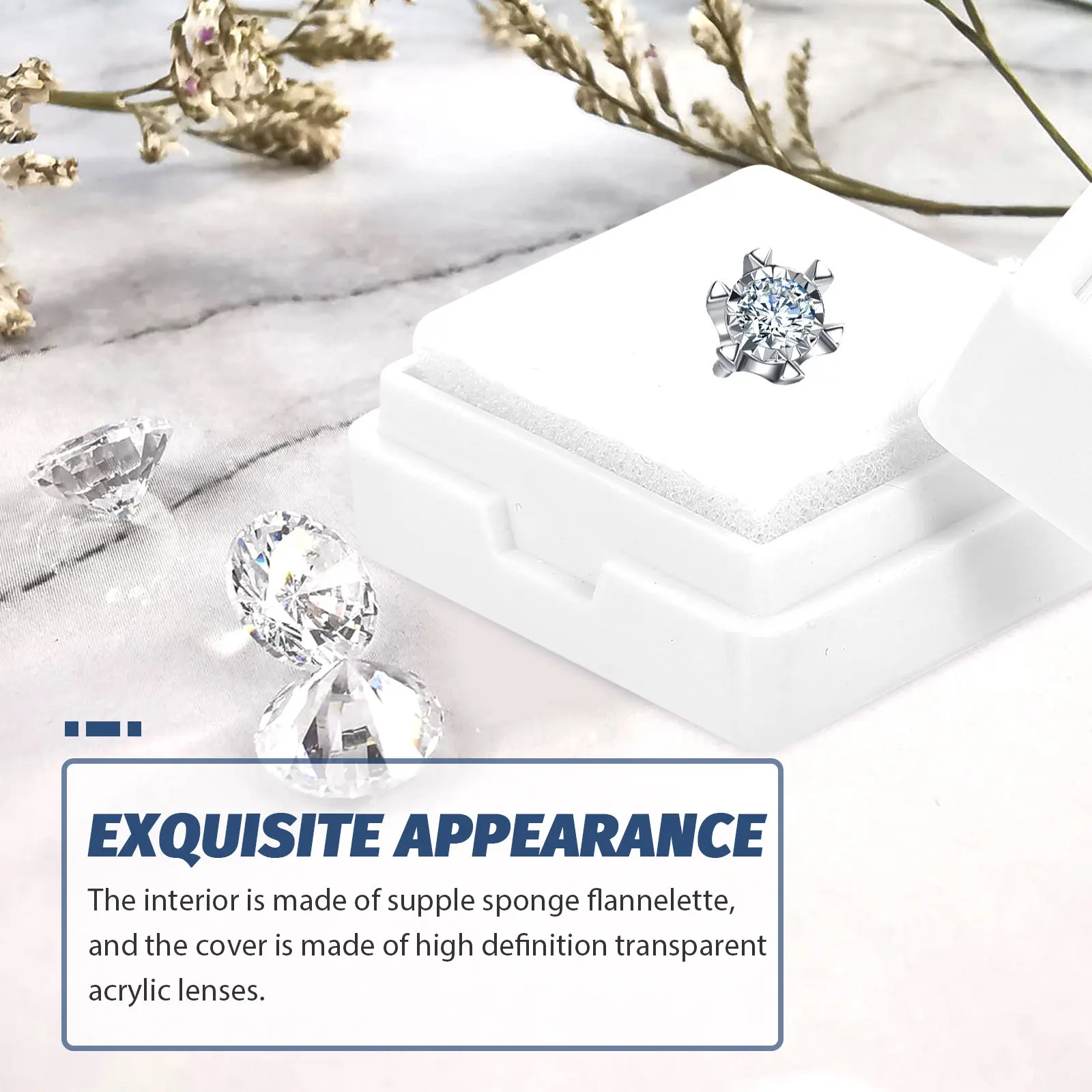 

Набор из 20 компактных подарочных коробочек для колец из премиального АБС-акрила с застежкой, для романтических предложений и хранения ювелирных украшений