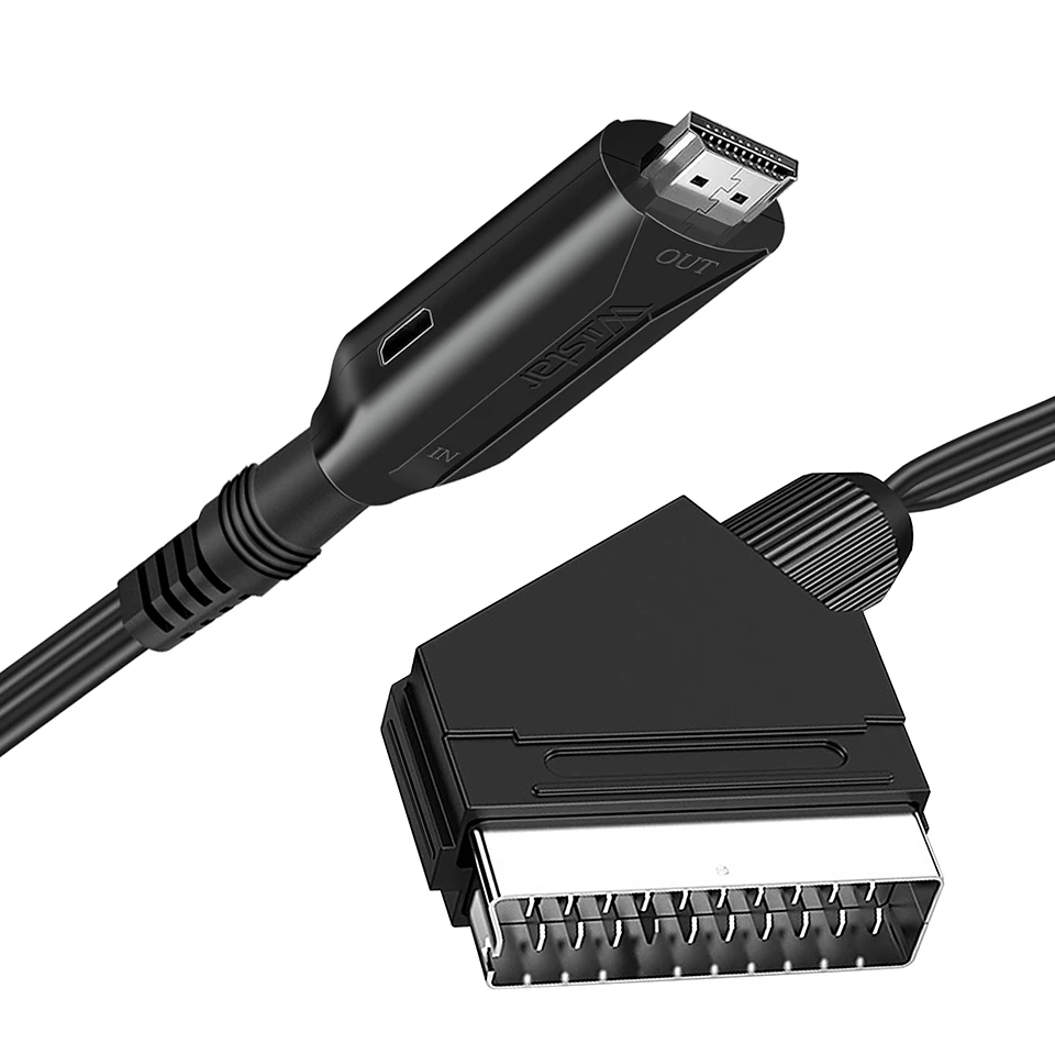

SCART To HD ,HDM-Icompatible To SCART Video Audio Upscale Converter Adapter 1080P/NTSC/PAL for HD TV DVD for Sky Box STB