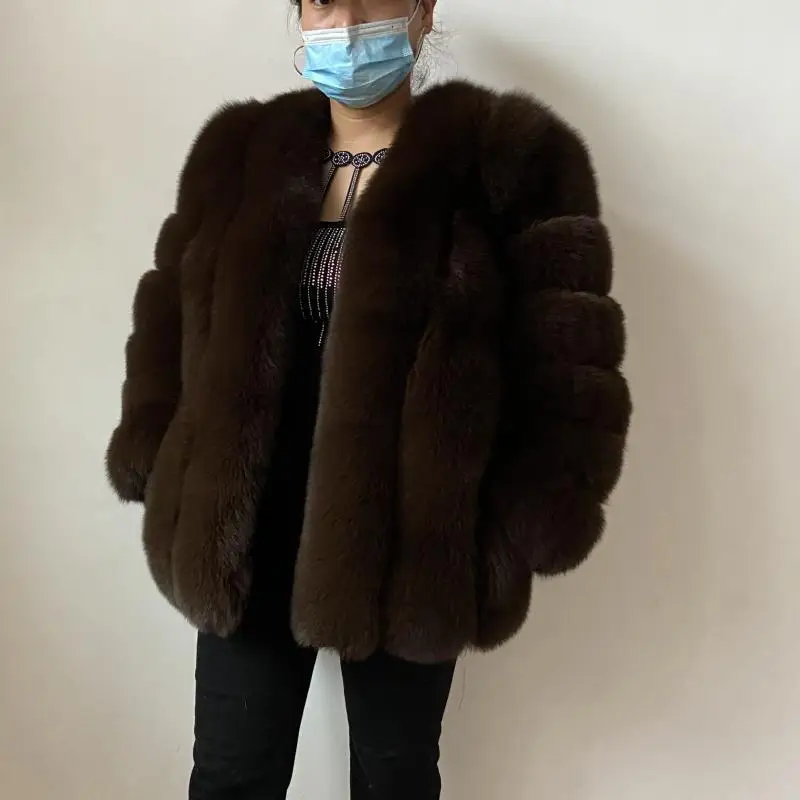 BEIZIRU Cappotto invernale da donna in vera pelliccia di volpe Calda moda naturale Nuova giacca da ragazza alla moda con maniche lunghe in stile lusso