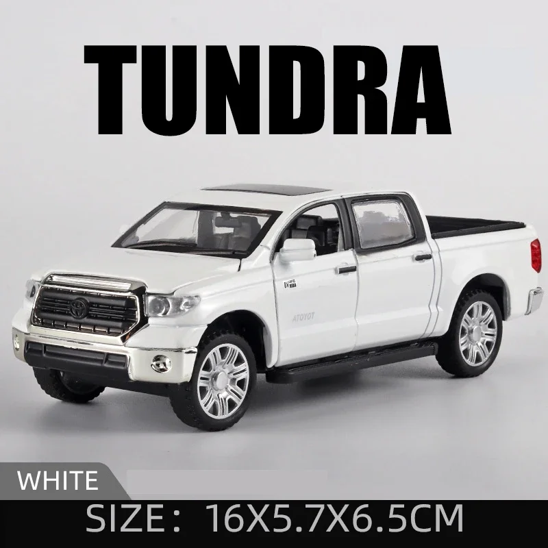 1:32 Toyota Tundra Pickup Truck Off-road Transporter Alloy Model Car Diecast Metal Vehicle Toy Model Sound＆Light Toy