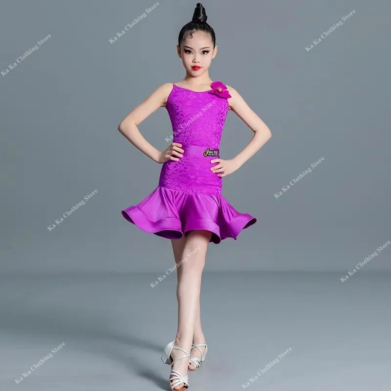Standaard Samba Rumba Tango Latin Danskostuum Meisjes Latin Dans Oefenjurk Meisjes Ballroom Danswedstrijd Jurken Kinderen