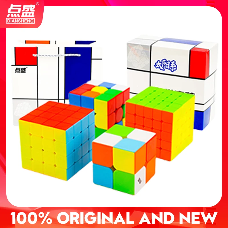 [CubeFun]Diansheng 2x2 3x3 4x4 5x5 Gift Box Cube 2x2x2 3x3x3 4x4x4 5x5x5 Magic Cube Gift Box Meilong Speed Bundle Puzzle Cubing