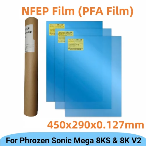 3 Piezas Película NFEP de 15 pulgadas 450x290x0.127mm Película PFA para Partes de Impresora 3D Phrozen Sonic Mega 8KS 8K V2 HALOT Mega Saturn 3 Ultra