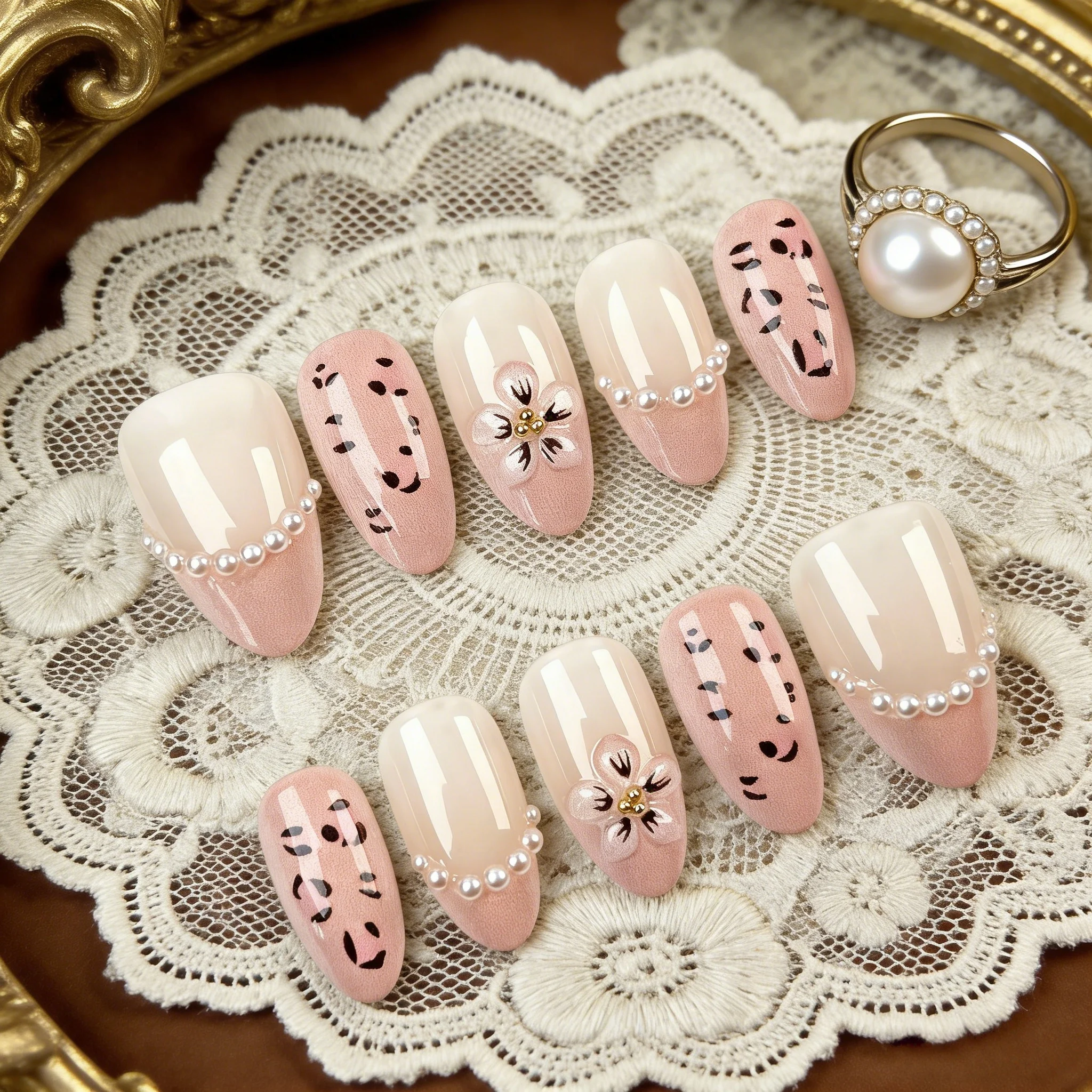 10-unidades-de-unhas-posticas-rosa-perola-com-estampa-de-leopardo-unhas-de-gel-3d-feitas-a-mao-unhas-posticas-curtas-em-formato-amendoa-para-mulheres-e-meninas