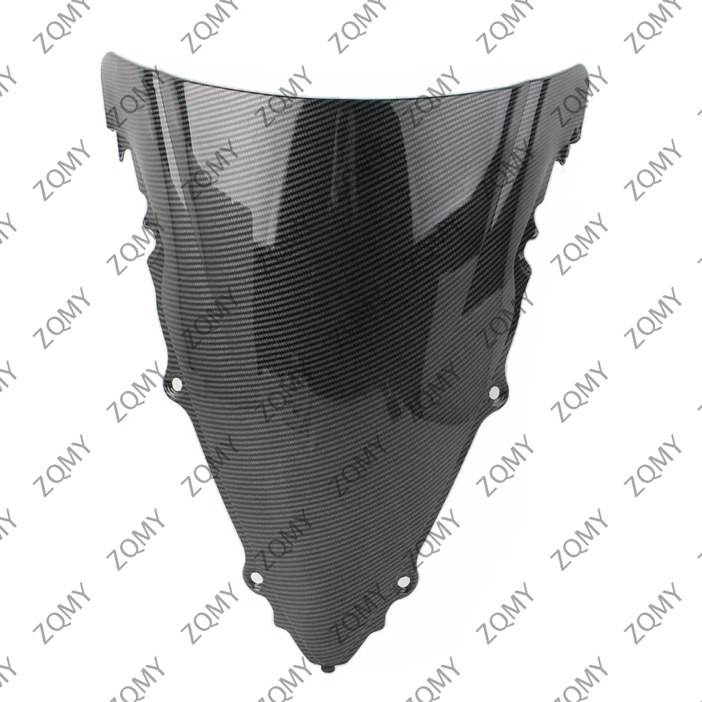 Carbon Fiber Pattern Motorcycle Windshield Windscreen Double Bubble Wind Deflector For Yamaha YZF R6 2003 2004 2005 ABS Plastic