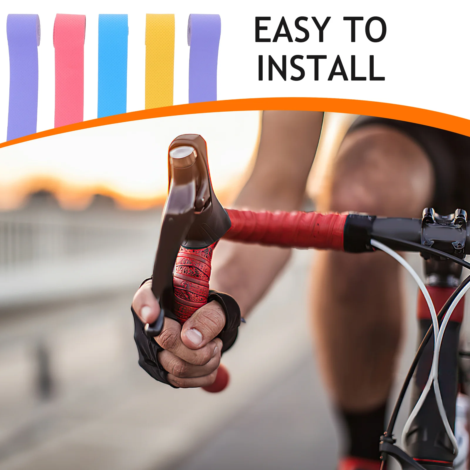 5Pcs Fishing Rod Handle Wrap PU Grip Tape Long Sweat Absorbing Moisture Wicking for Racket Bike Handlebar Fishing Supplies