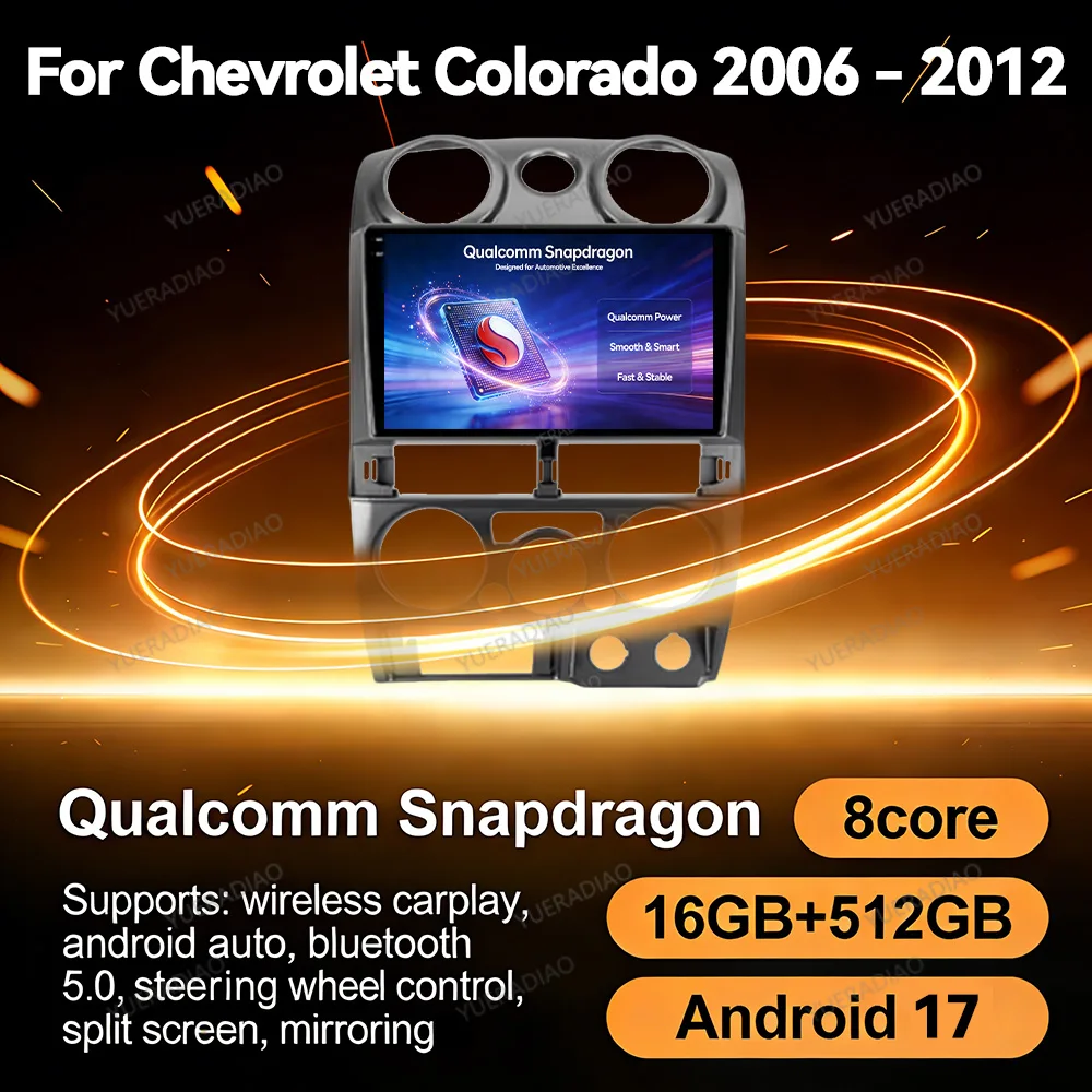 Android 17 Car Radio For Chevrolet Colorado 2006 - 2012 For Isuzu D-MAX MU-71 2008 - 2012 GPS NAVI Head Unit Qualcomm BT QLED