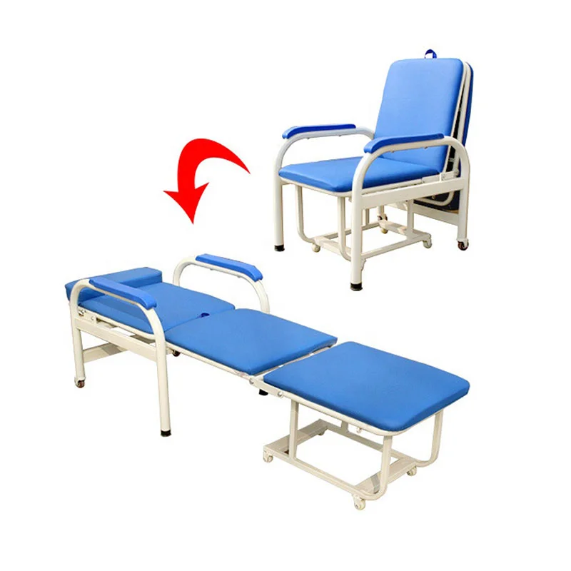 

Hospital Medical Accompany Chair Patient Attendant Folding Nursing Chair Cum Bed