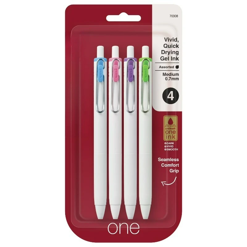 

Выдвижные гелевые ручки, средний размер (0,7 мм), разные цвета чернил, 4 штуки