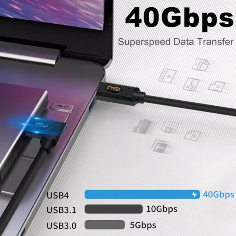 

0.3m 1m 90 Degree Angle Fast USB 4.0 USB C to Type-C Thunderbolt 4/3 Cable, Support 240W 5A 40V 8K/6K@60Hz & 40Gbps Data Transfe