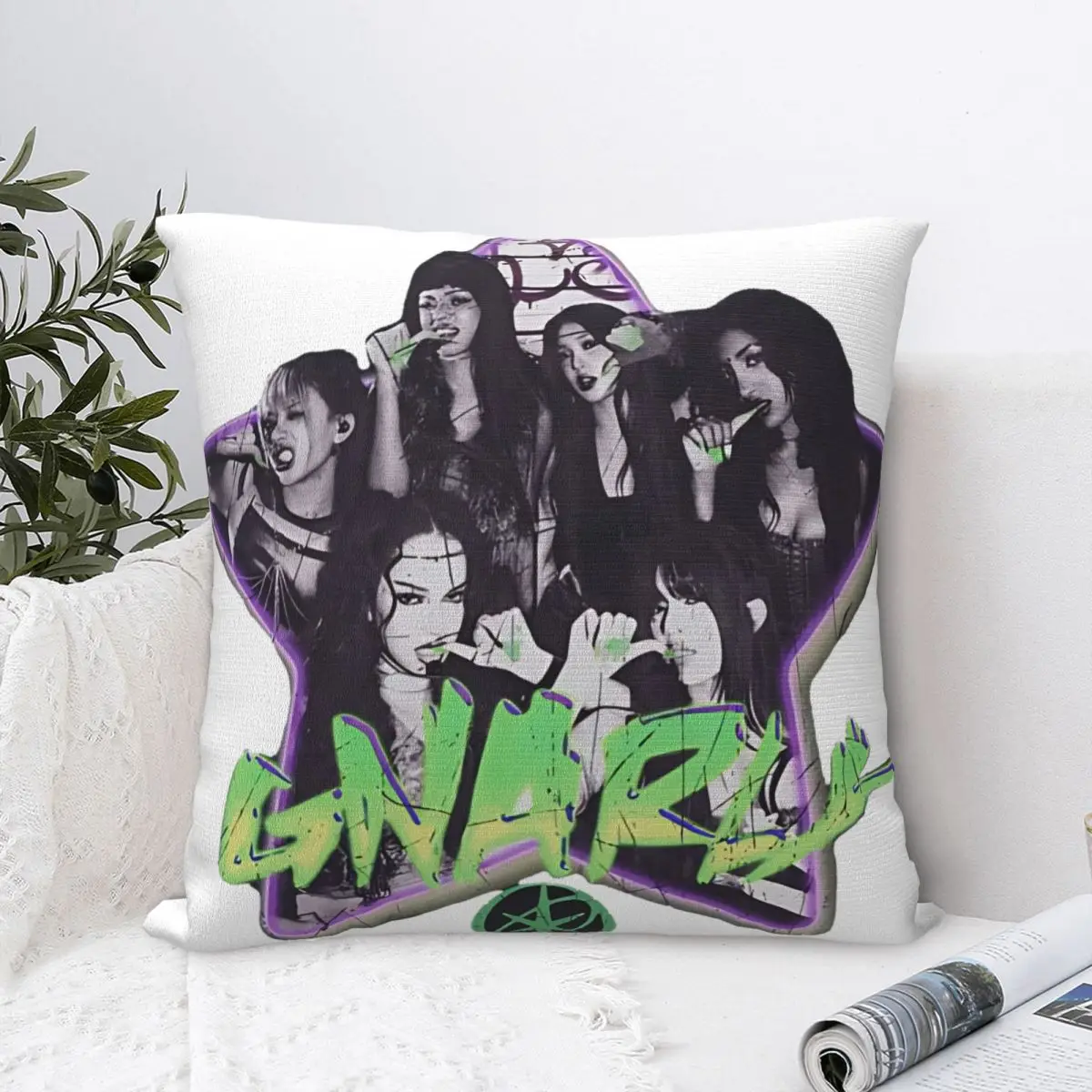 

Gnarly X Katseye Square Pillow Case Decorative Pillow Customized Cushion Covers