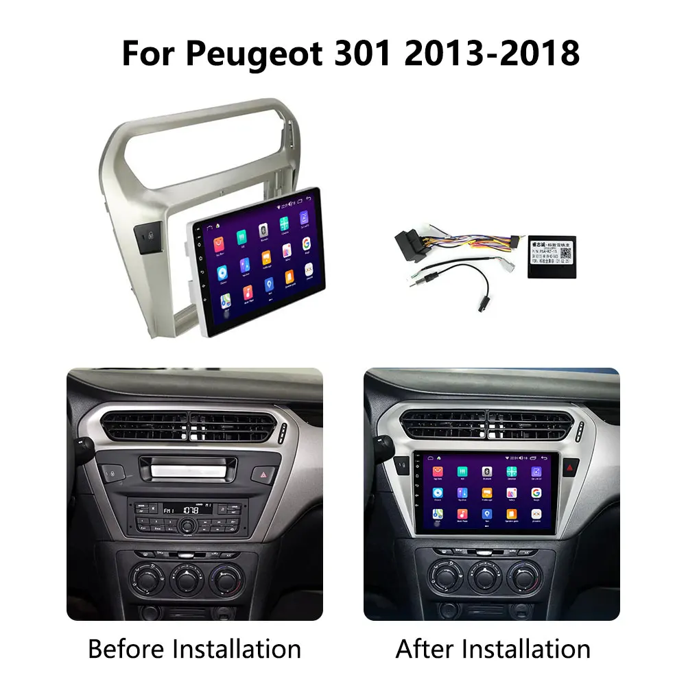 KNOWRO  2 DIN Android 15 Wireless Carplay And Android Auto Mirror Link Car Multimedia Radio For Peugeot 301 2013-2018