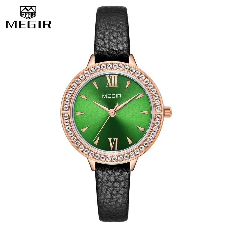 Reloj MEGIR de marca de lujo para mujer, reloj de pulsera de cuarzo Simple de cuero resistente al agua, relojes casuales de moda para mujer 2022