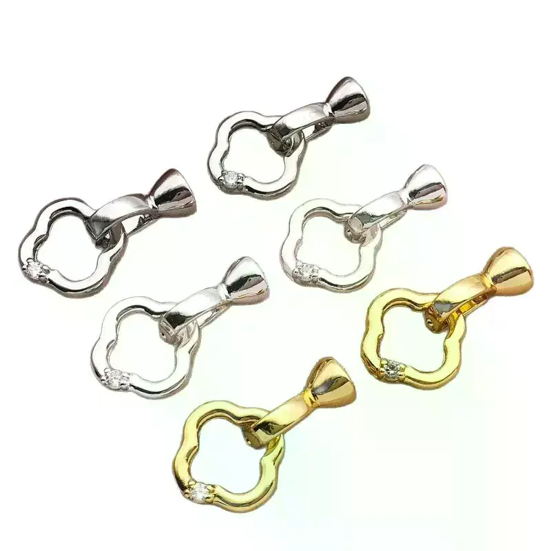 3/5 قطعة Of18K النحاس مطلي حقيقية الذهبي سميكة فضي الأبيض الذهبي البرسيم ربط مشبك ، DIY بها بنفسك صنع المجوهرات اكسسوارات