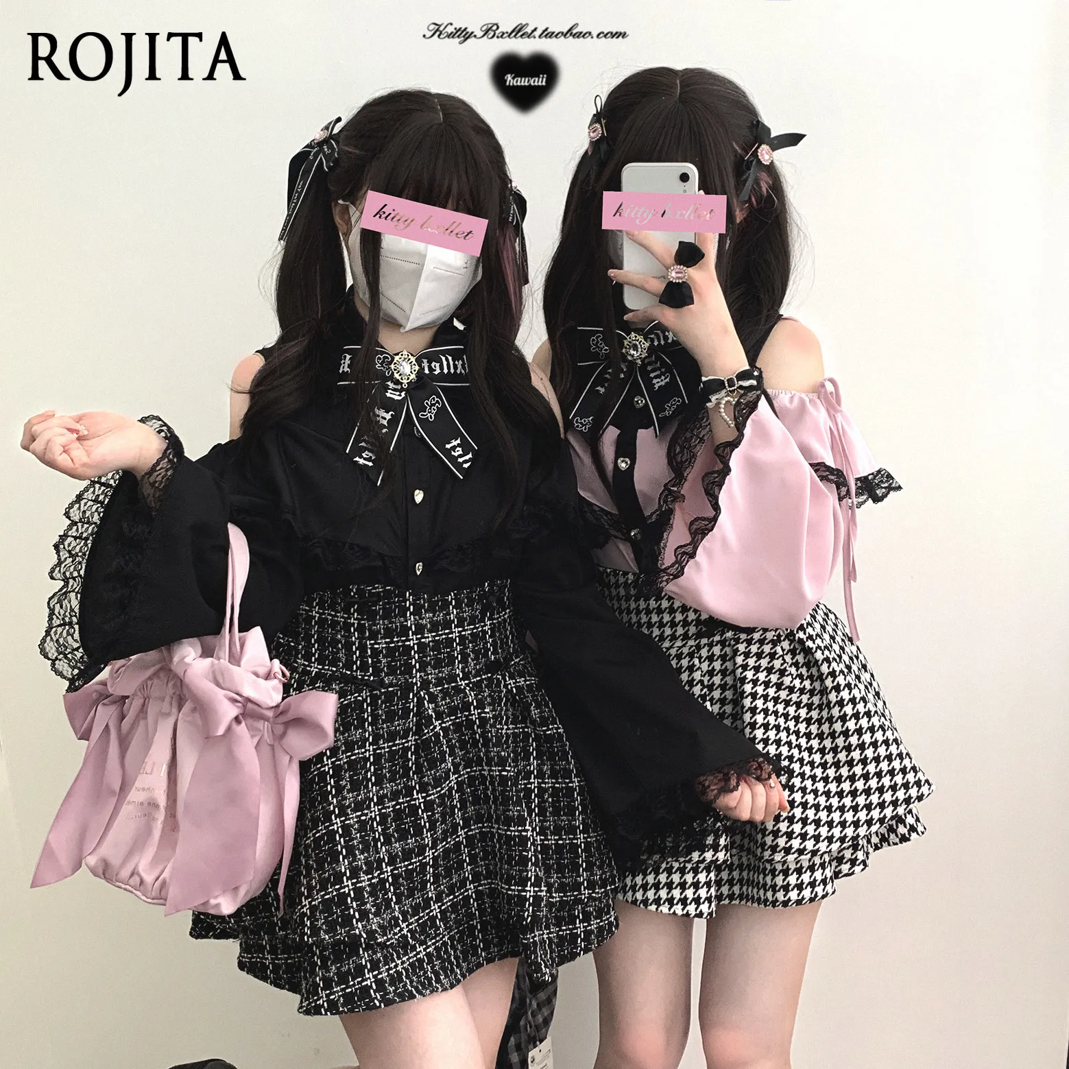 

Shirts for Women Heart Gem Ribbon Long Sleeves Thick Edition Off-shoulder Sleeve Lace Shirt 2026 New Women Tops