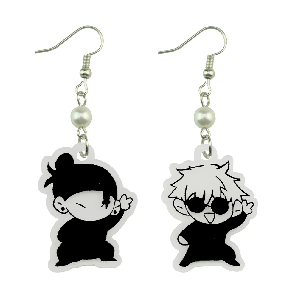 Jujutsu Kaisen Gojo Satoru Geto Suguru Acrylic Earrings Board Funny Kawaii Cute Anime Gift for Fans Kids Girls