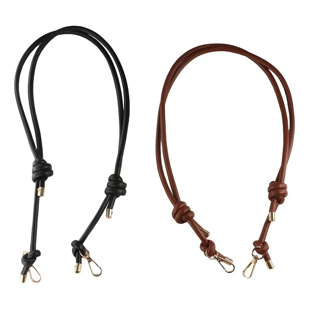 Vintage Solid Color Adjustable Shoulder Strap PU Leather Korean Style Bag Shoulder Belt Knot Replacement Belt Women