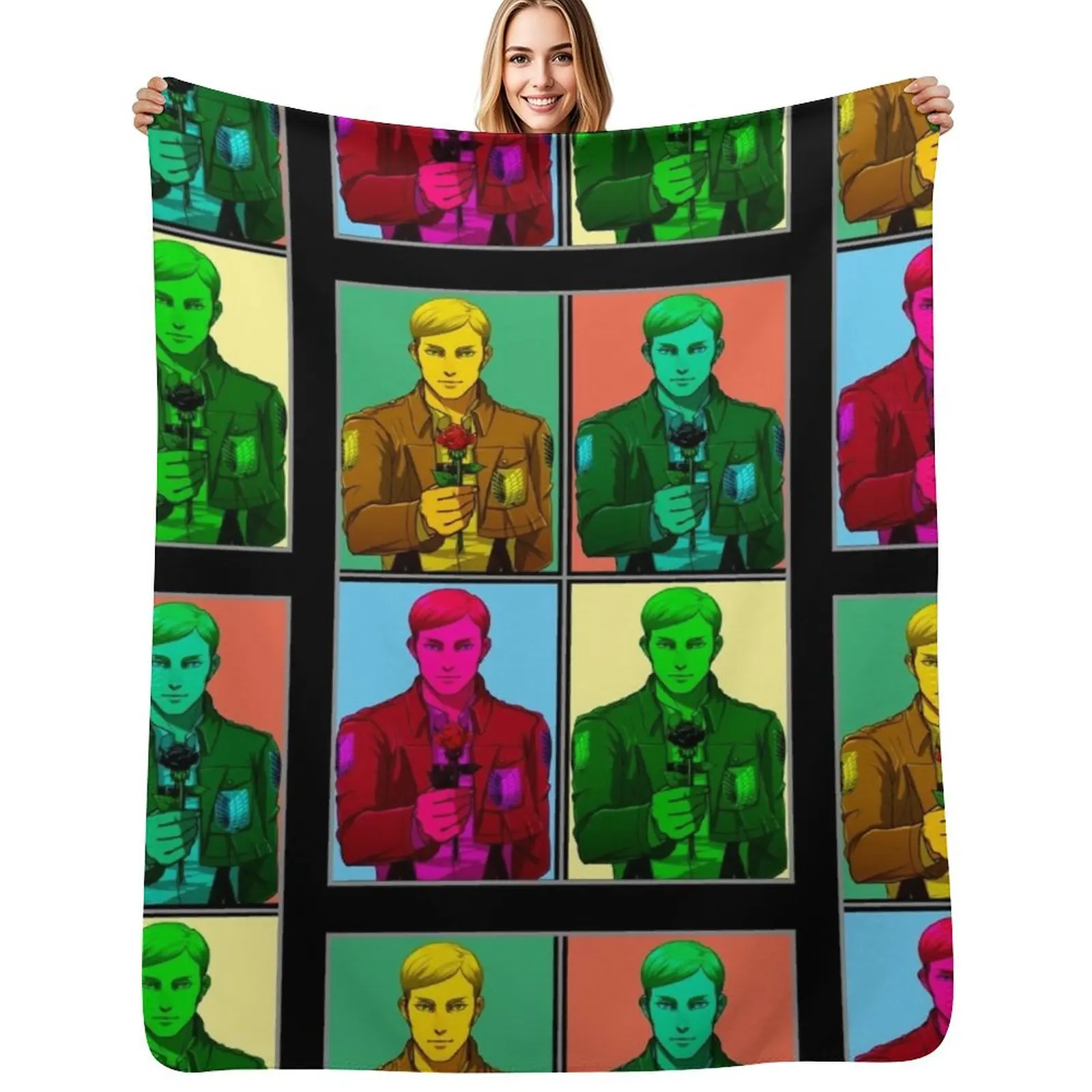 

Erwin Smith RGB Mirror Design Throw Blanket Summer Bed linens Luxury Thicken Hairy Blankets