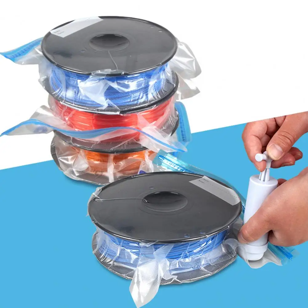 1 Set 3D Printer Filament Bag with Pump Portable Dust Proof Moisture Proof Spool Vacuum Sealing Storage Bag Printer Accessories