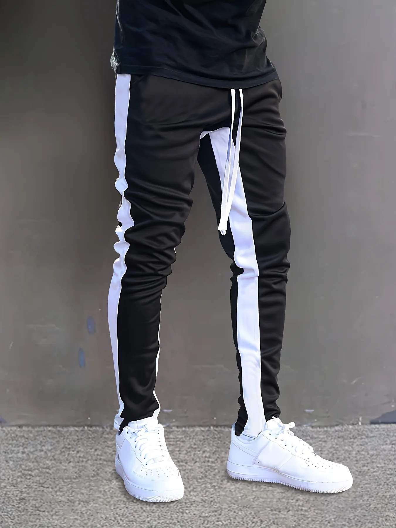 

Мужские спортивные штаны с цветными блоками, мужские повседневные спортивные штаны с эластичной талией и завязками, весенние и осенние спортивные штаны